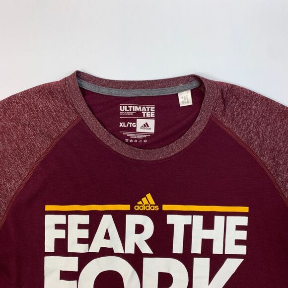 Adidas T Shirt Mens XL Extra Large Maroon Climalite Fear The Fork Ultimate Tee - Picture 5 of 12